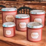 Conjunto de 5 potes de mantimentos em alumínio