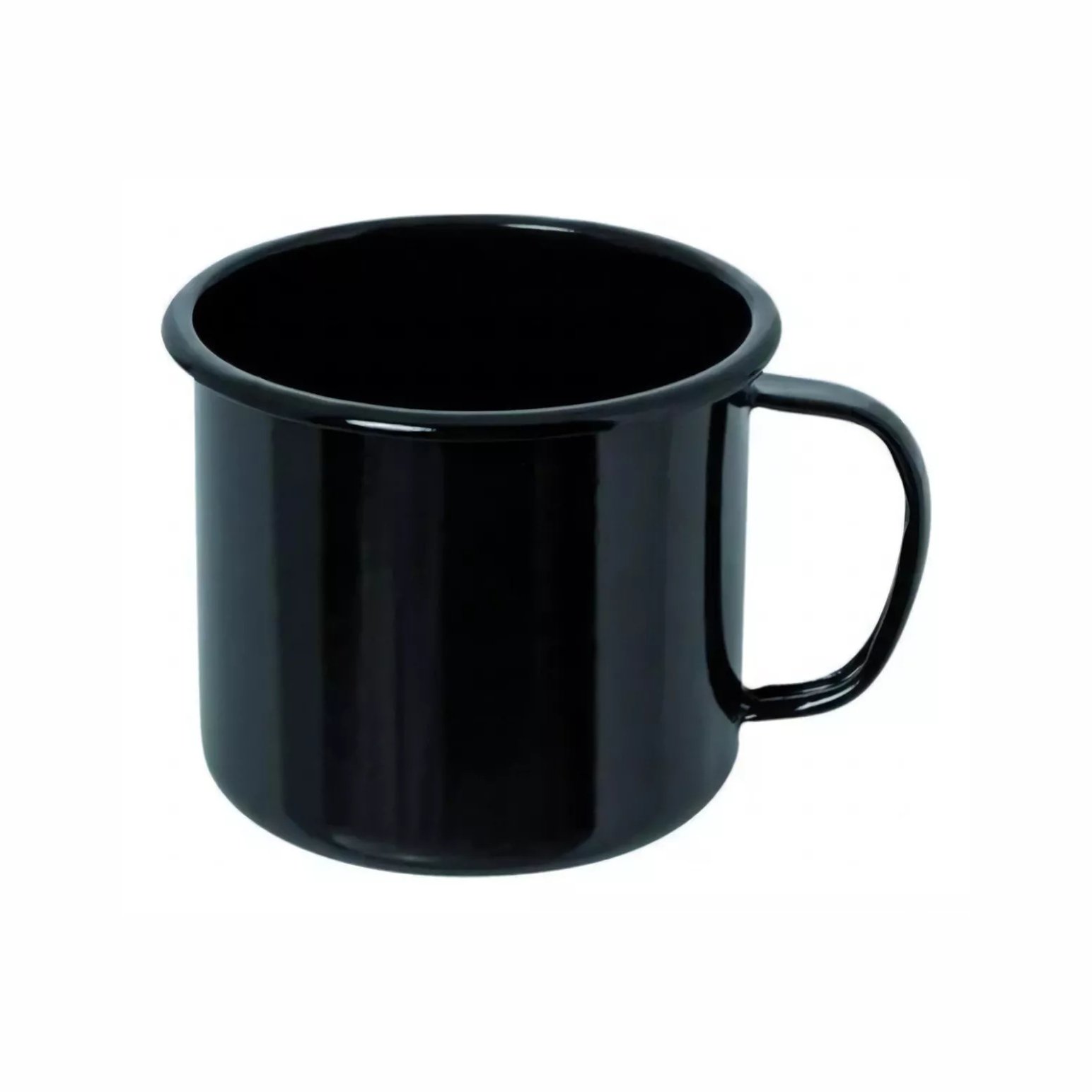 c1-pt Caneca Esmaltada Clássica 7,5x11 350ml - Preta - Imagem 1